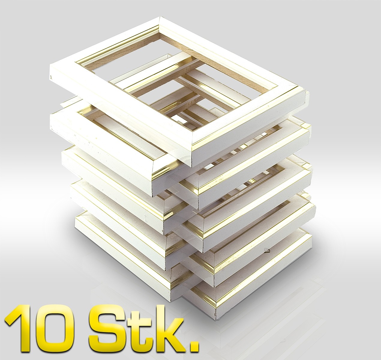10 Stk Leerrahmen 8,2x12,2 cm 344 BIA 1 Aufhänger + 4 Lamellen