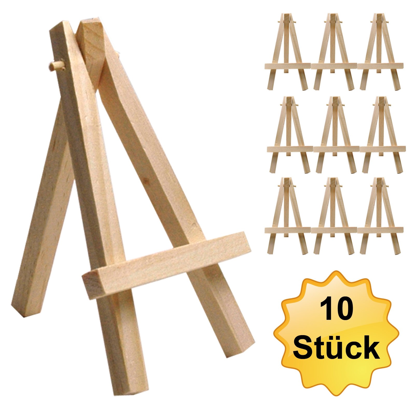 10xMini Staffelei aus Massiv Holz