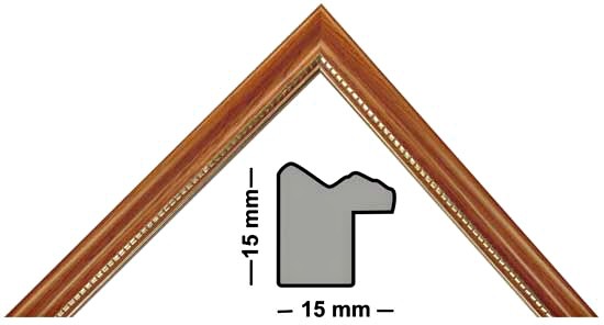 Bilderleiste Holz 280 TEAK teak mit Perlenkante 
