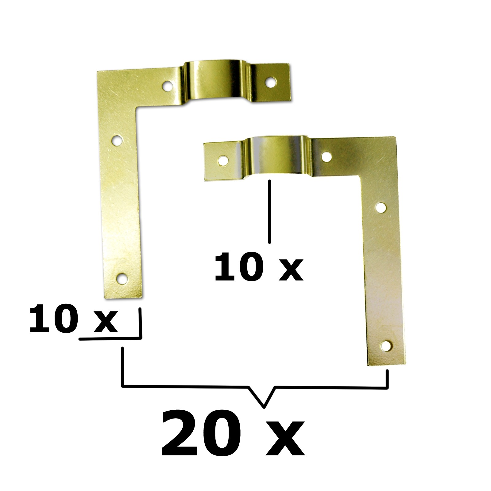 20x L-Winkel mit Aufhängung 10x links+10x rechts