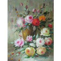 Pintura al óleo sobre bastidor 50x60 cm florero de Rose, pintado a mano