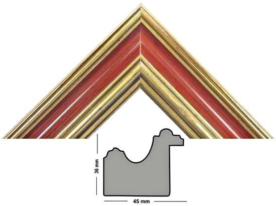 Bilderleiste 821 ROSSO rot mit gold