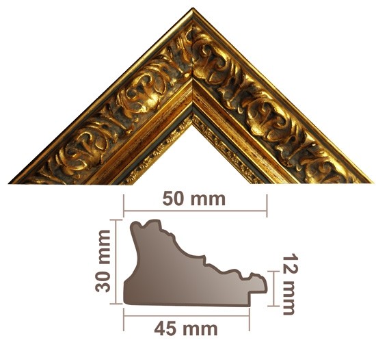 Bilderleiste 972 ORO gold profiliert m. Verzierung 