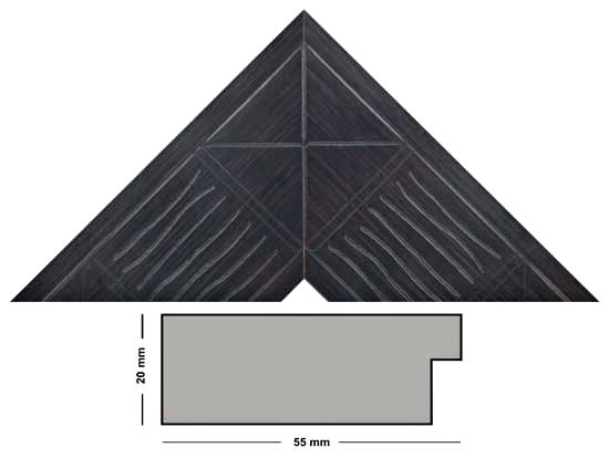 Bilderleiste 4108 NERO schwarz mit Karomuster 