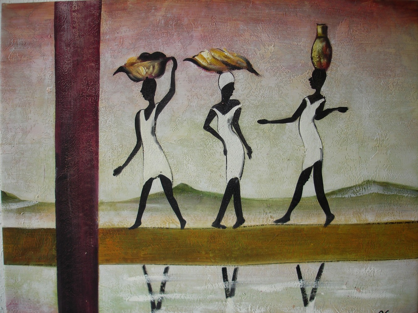 Ölgemälde auf Keilrahmen 50x60 cm Wasserträger, handgemalt