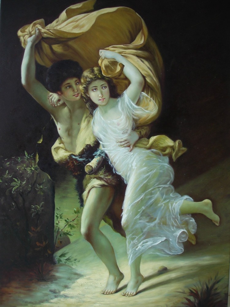 Ölgemälde auf Keilrahmen 60x90 cm Tanzendes Paar, handgemalt