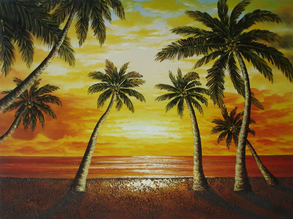 Ölgemälde auf Keilrahmen 50x70 cm Palmenstrand