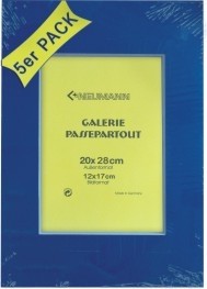 Passepartout 20x28 blau 5er Set