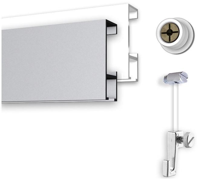 Galerieschienen-Set 50 Meter mit Gleiter