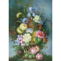 Ölgemälde auf Keilrahmen 60x90 cm Blumenkorb, handgemalt