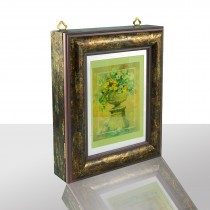 Schlüsselkasten braun exklusiv, goldene Vase