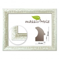 Barockrahmen weiß verziert Serie 267 HxB 50x35mm