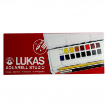 AQUARELL STUDIO Metallkasten 16 x 1/2 Näpfchen +  Pinsel + Stift