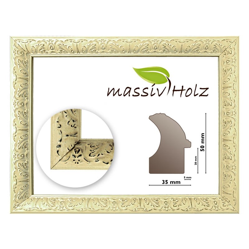 /Barockrahmen creme verziert Serie 267 HxB 50x35mm