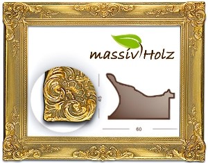 Barockrahmen gold über Ecke verziert