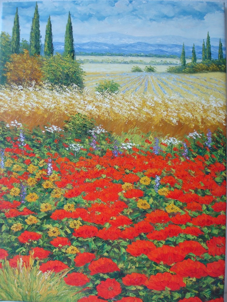 Ölgemälde auf Keilrahmen 75x100 cm Toscana, echt handgemalt