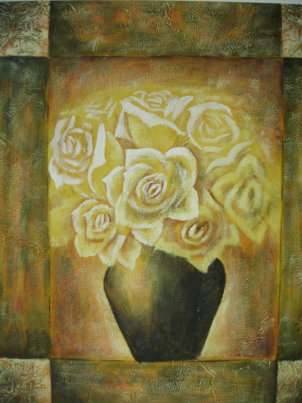 Ölgemälde auf Keilrahmen 50x60 cm Rosen, handgemalt