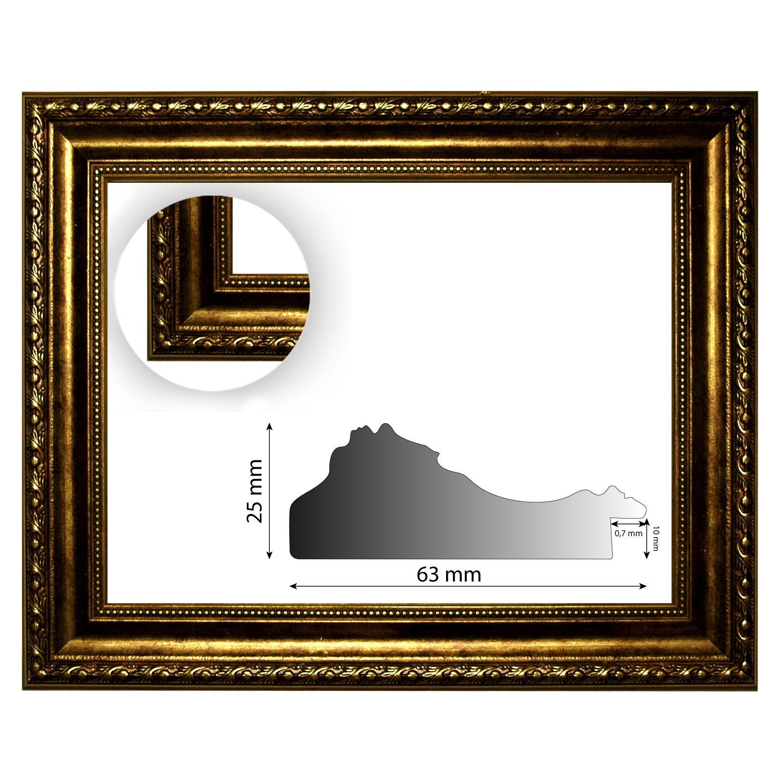Barockrahmenantik gold verziert 842 ORO HxB 25x63 mm