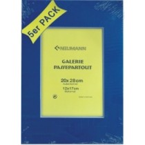 Passepartout 20x28 blau 5er Set