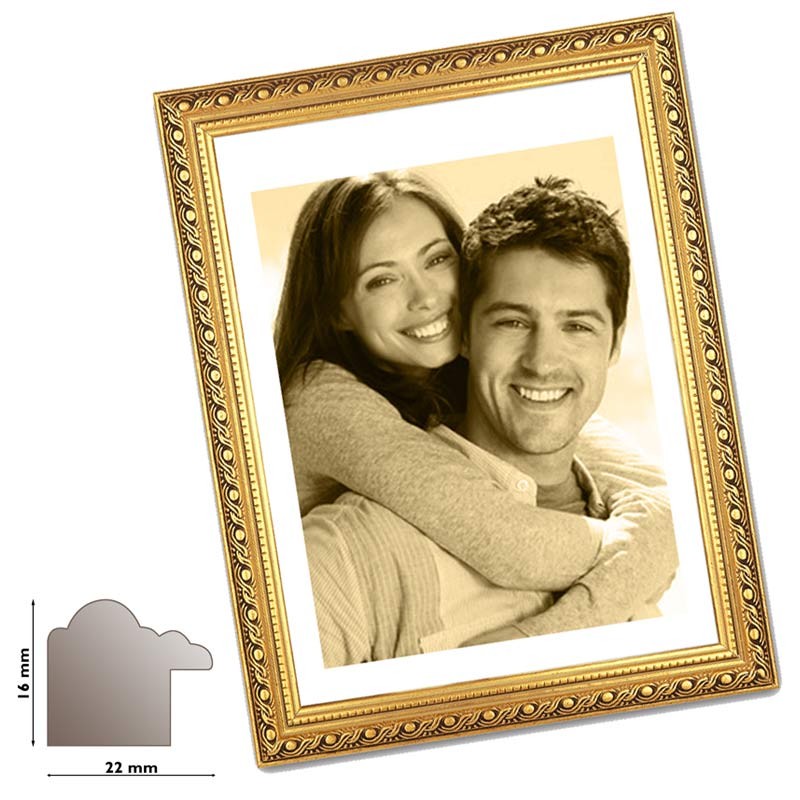 Plastic frame ANTIK, gold decorated