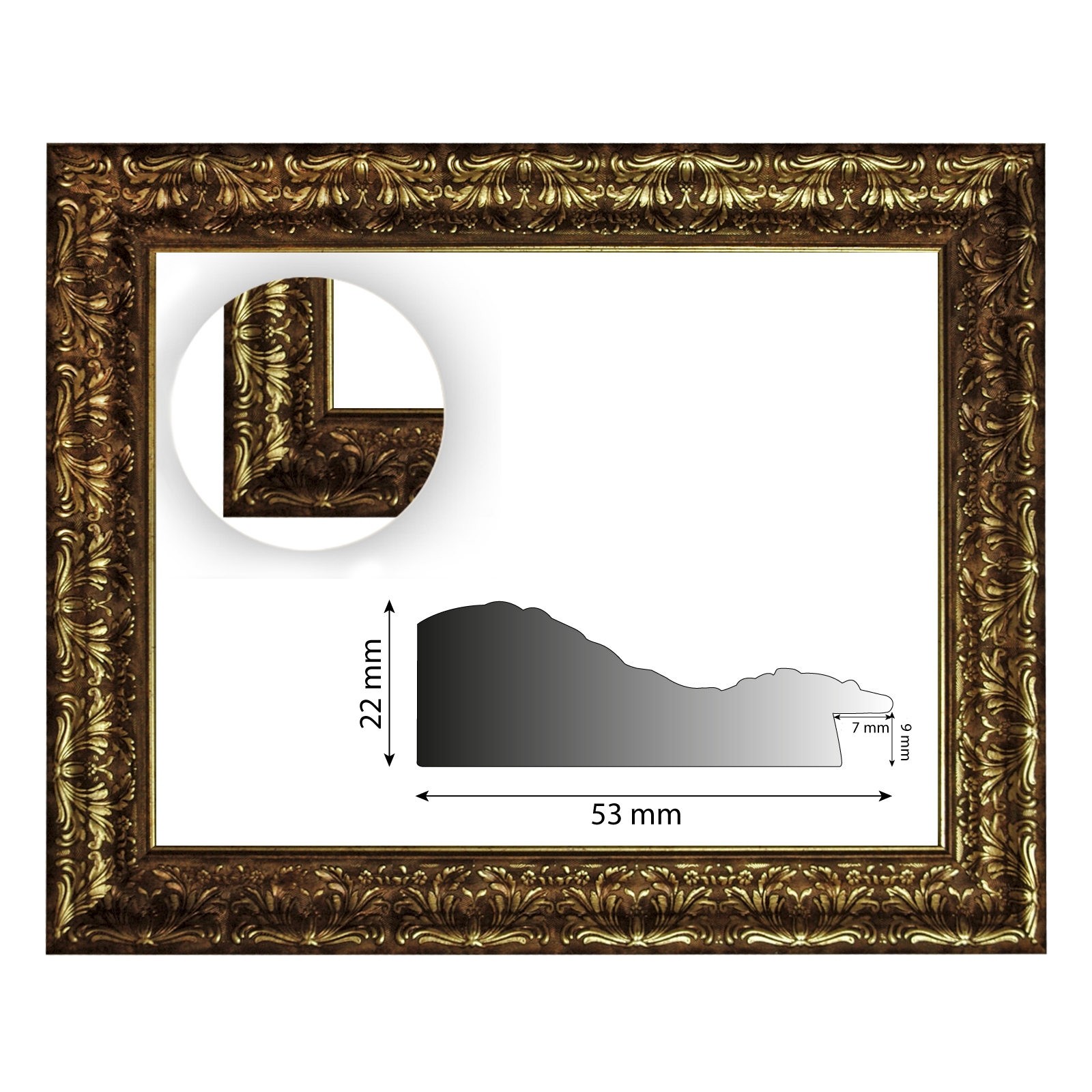 Barockrahmenantik gold verziert 843 ORO