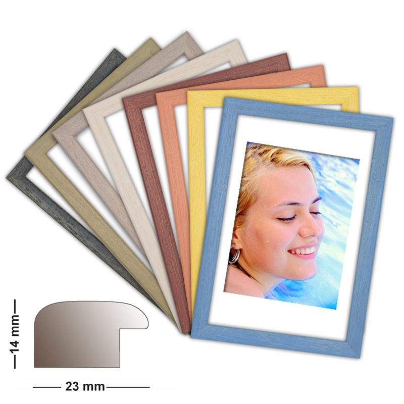 Wooden frame PAZIFIC in 8 colors mat