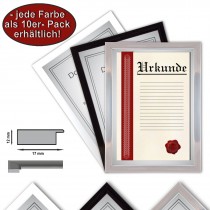 10 x certificate frame, DIN A4, 8¼x11½ ins photo frames, picture frame A4, 3 different colors