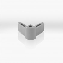 Corner connector for picture rails in white or gray