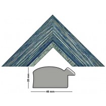 Bilderleiste 35 BLU/ARG Kiefer blau m. Silberkante