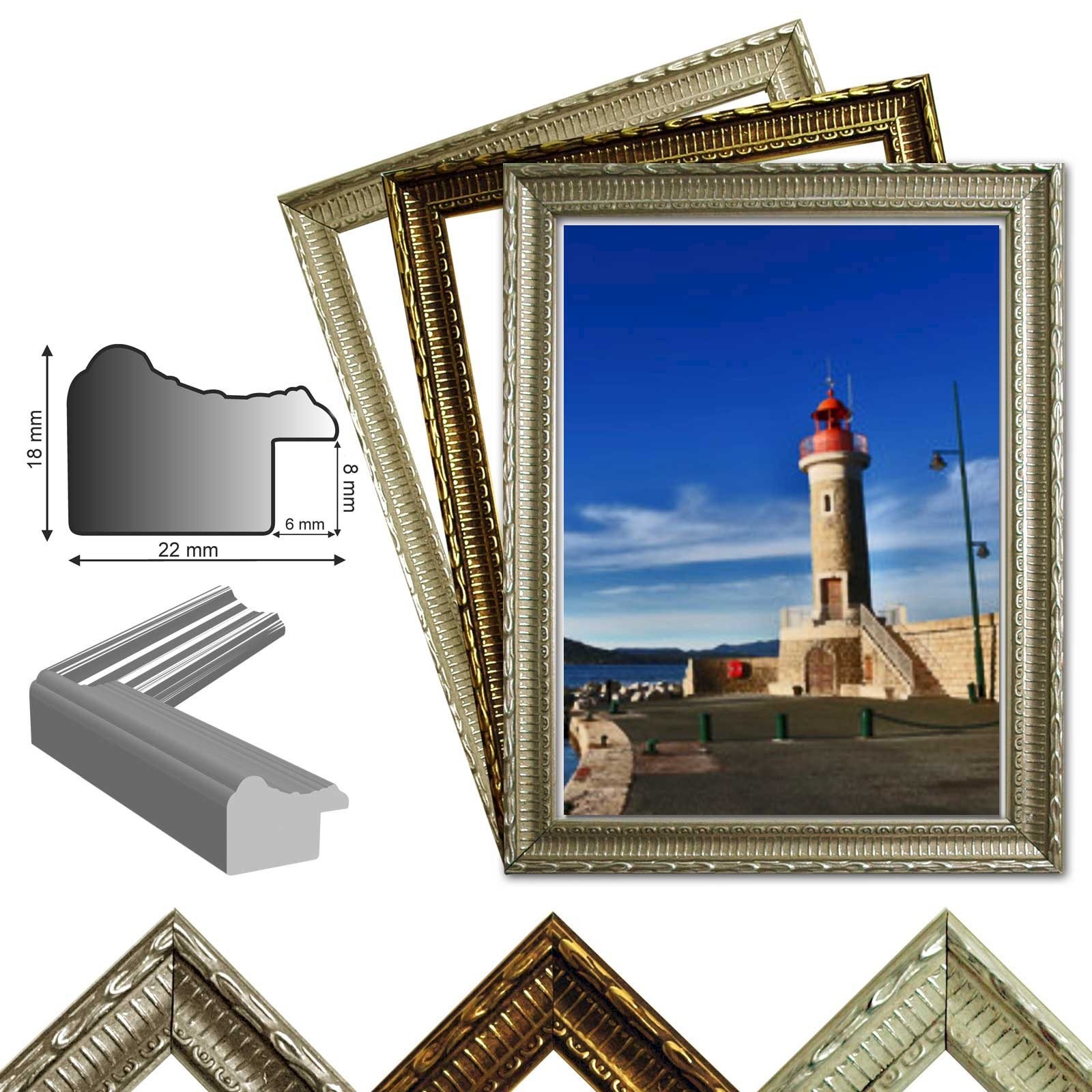 Kunststoffrahmen ST.TROPEZ silber,gold, weiß