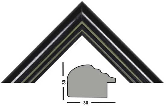 Bilderleiste 491 NERO schwarz mit Streifen
