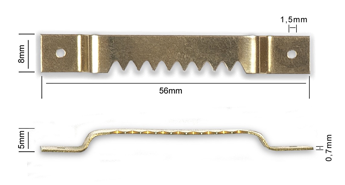 Hanger avec des pointes, pont en laiton grand, 56 mm de long