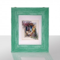 boîte Clé verte, fenêtre m. Fleurs HxLxP 27x22x6 cm, portrait