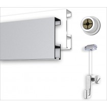 Kit rail d´accrochage mural pour cadres, 4 m blanc, avec curseur