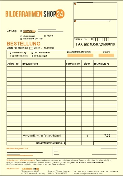 Faxbestellschein
